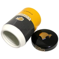 COHIBA Elegant Ceramic Travel Cigar Tube Jar 5-10 Fingers Humidor Box For Home & Office Cigar Classic Humidors