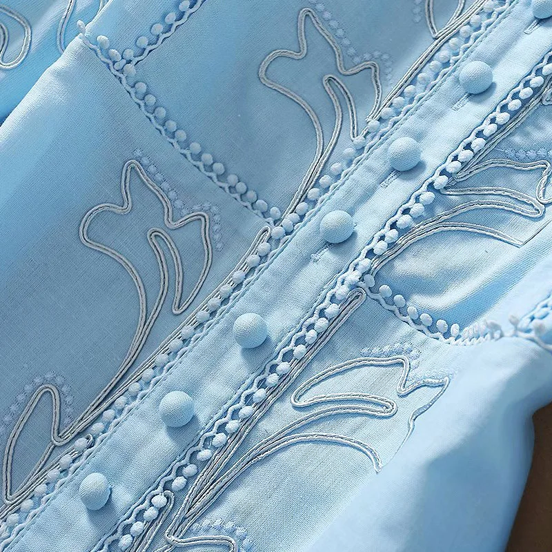 

Women's Dress Autumn And Winter Casual Embroidery Cotton And Linen Dress