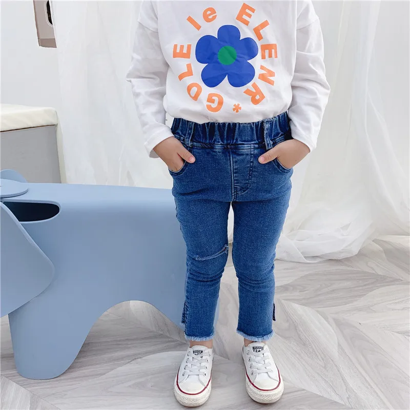 2019 Новое поступление Осенние повседневные однотонные универсальные джинсы в