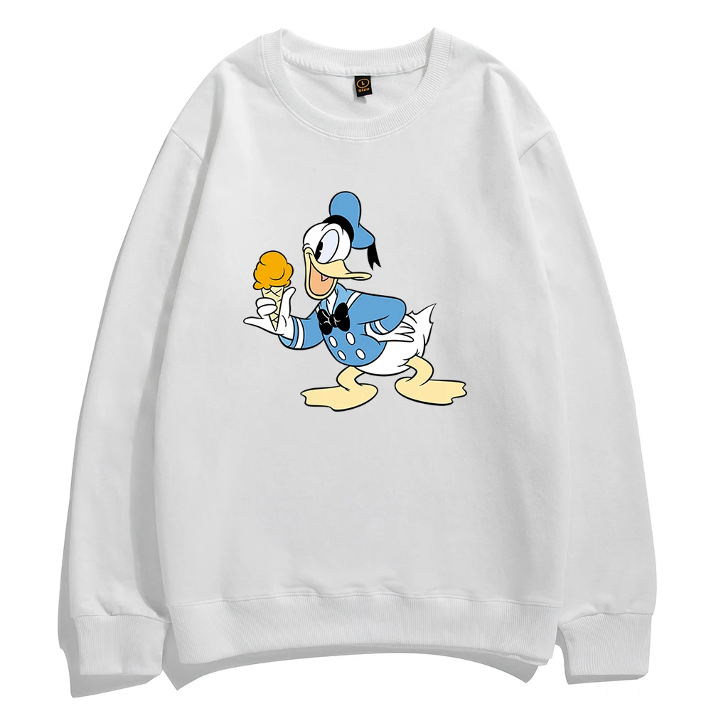 

Kawaii Cartoon Donald Duck Pullover Male Harajuku Warm Fashion Funny Sweatshirt Vogue Disney Graphic Clothes Men Cool Streetwear