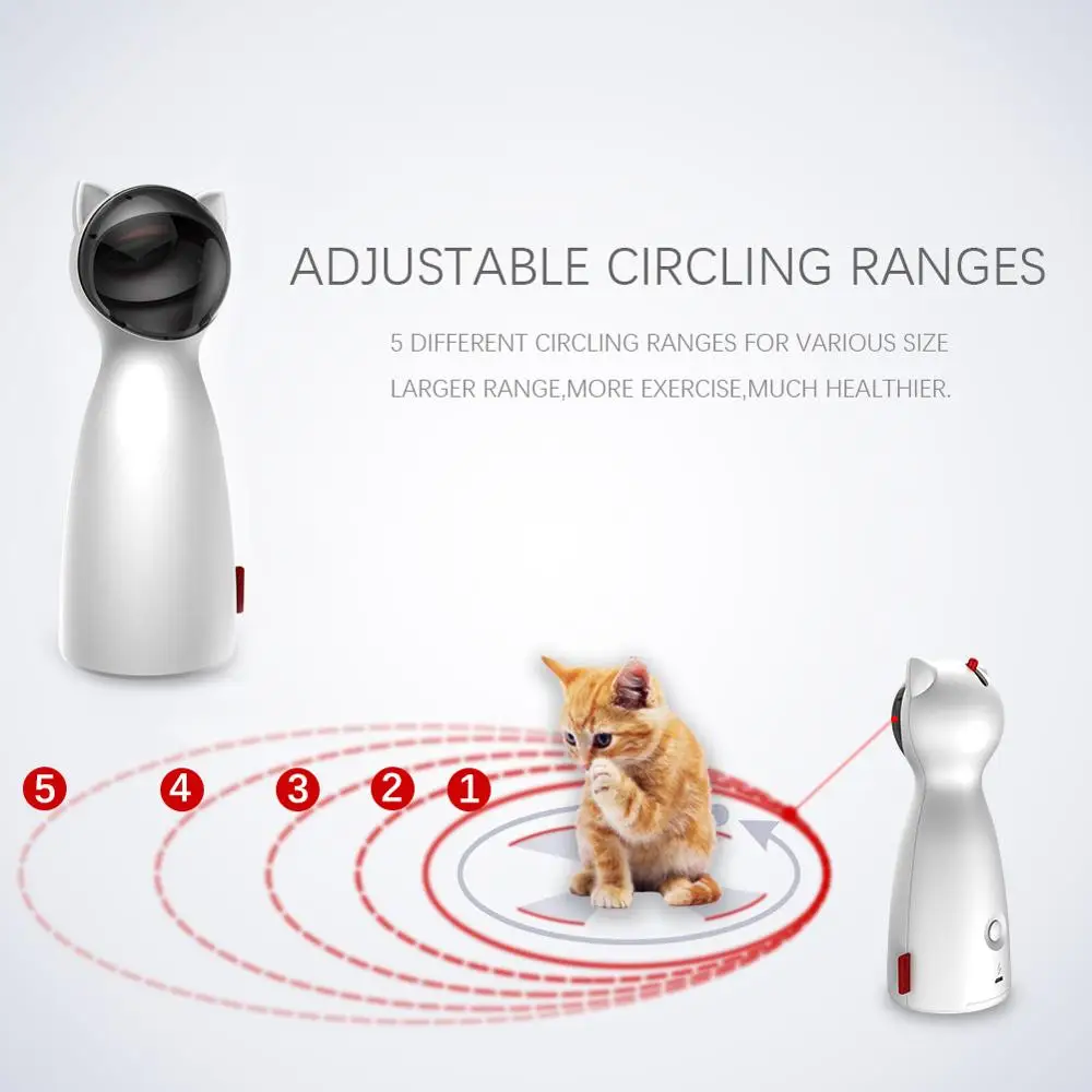 

New Brand Automatic Cat Teaser Creative Cat Pet LED Laser Funny Toy Smart USB Exercise Training Entertaining Multi-Angle Toy