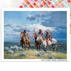 Примитивные индейцы 5D сделай сам квадратная круглая алмазная живопись Horseman мозаичная наклейка Алмазная вышивка домашний декор Ручная работа подарок искусство