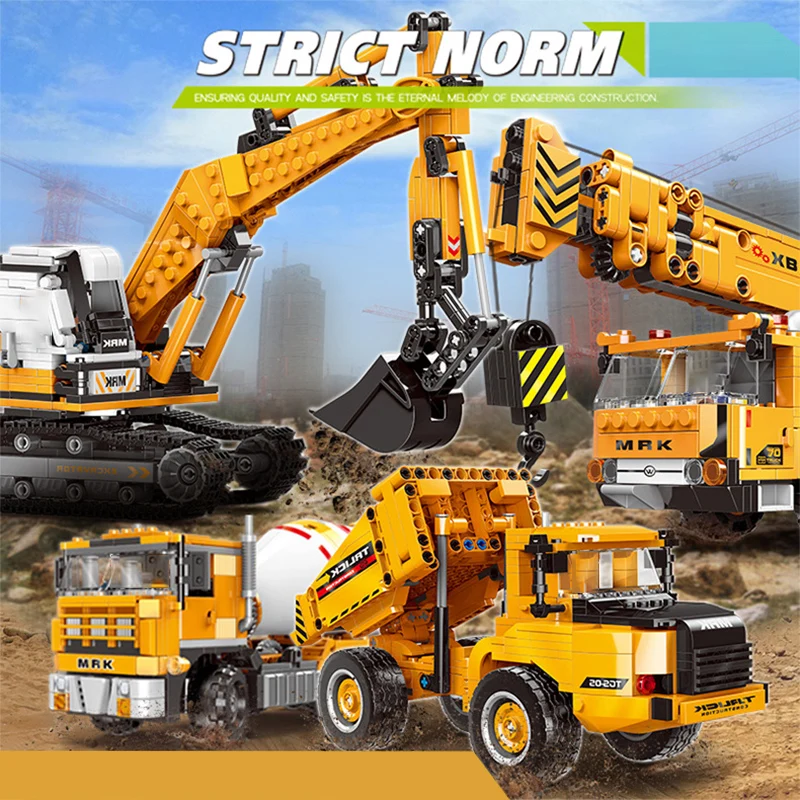 500 шт. + инженерный бульдозер кран рабочий бетономешалка грузовик автомобиль