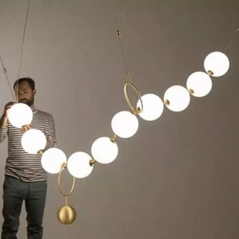 Современный светодиодный стеклянный абажур светильник подвесные светильники в