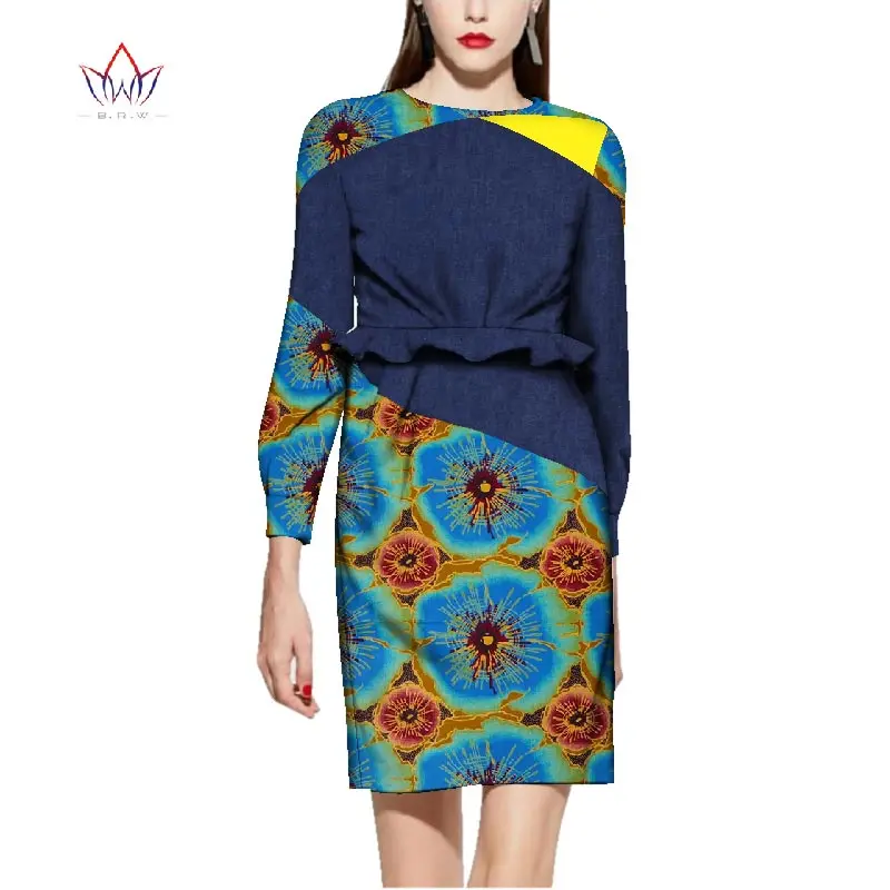 Платья для женщин в африканском стиле повседневные 2021 полный рукав Китайская