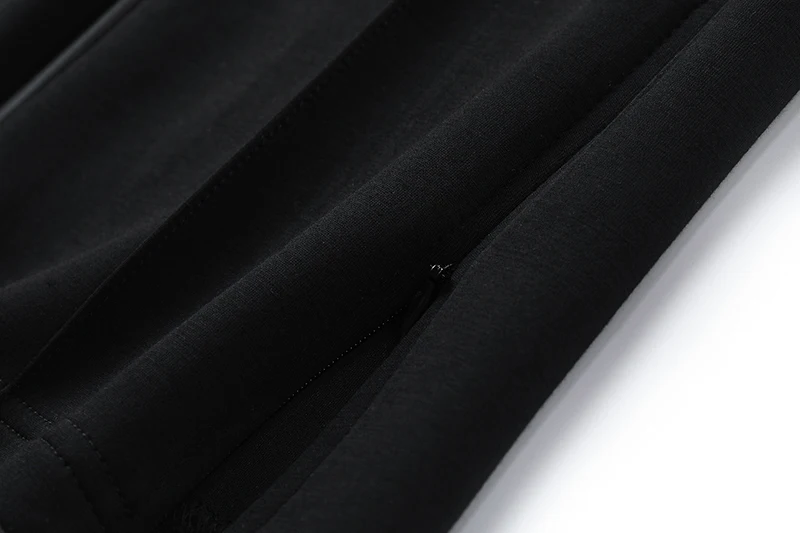 

[EAM] High Elastic Waist Black Slit Zipper Strap Casual Trousers New Loose Fit Pants Women Fashion Spring Autumn 2021 1DD7824