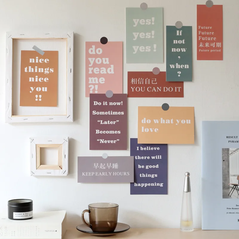 

W&G Ins 15 Sheets Decorative Cards Wall Bedroom Postcard Picture Frame Wall Sticker Decorative Cards