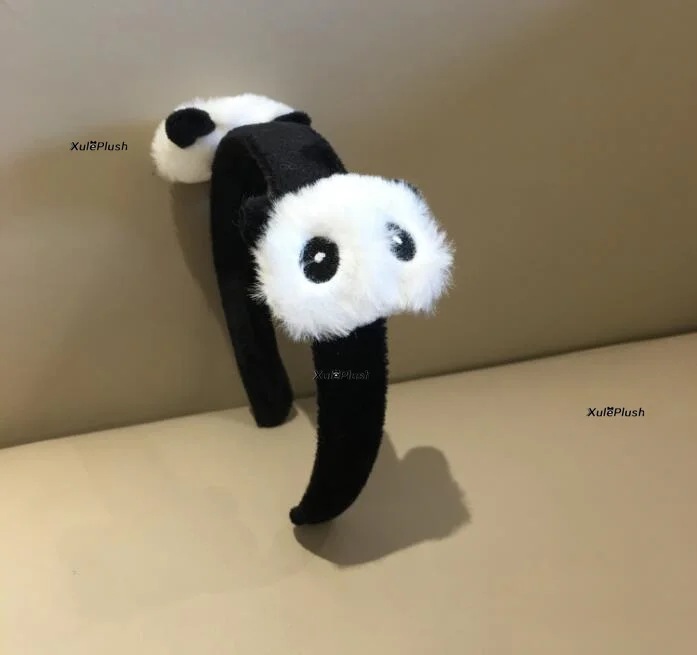 hairband Мини 3-4 см маленькая панда плюшевая игрушка, 3 дизайна, галстук для волос, повязка для волос милая панда плюшевая кукла - Цвет: hairband