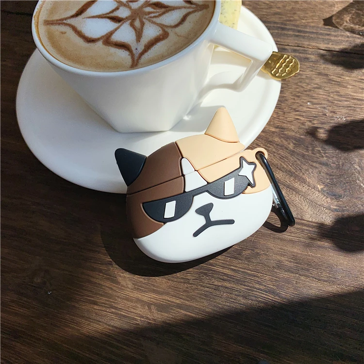 Мультяшный милый безжалостный Кот анти падение беспроводной для iPhone airpods 1 2 чехол