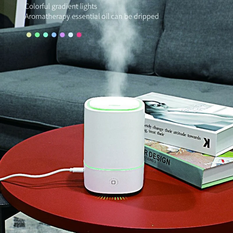 

LED Portable Humidifier Wood Grain 125ML Car USB Air Diffuser Colourful Lamp Humidificador for Office