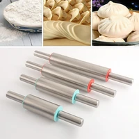 rolling pin pastry stainless steel dumpling pizza fondant bakers roller metal kitchen tool for baking accessories dough biscuit