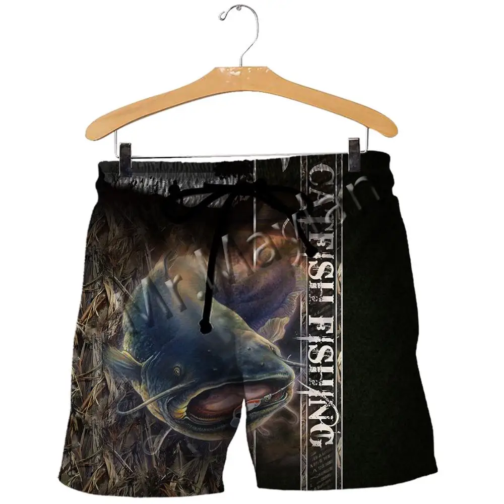 

Fashion Animal CATFISH FISHING Camo Mens Leisure T-shirt 3D Print Streetwear / O-neck / T shirts /Men/Women Casual Harajuku S102