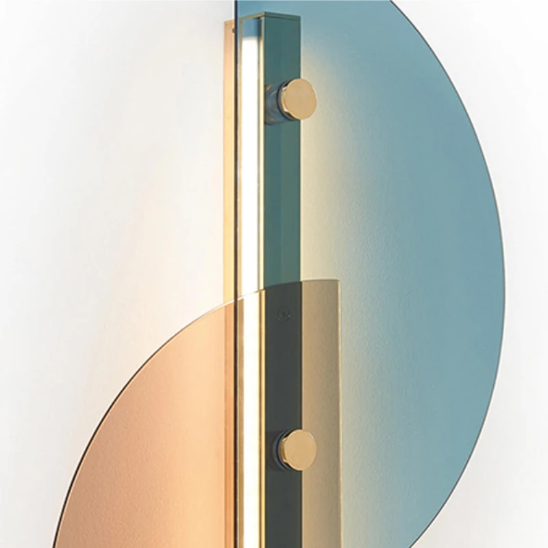 Пост Модерн Стекло Цвет настенный светильник дизайнерская модель бра Гостиная