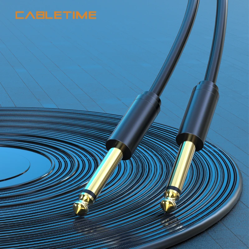 Моно кабель CABLETIME 6 35 мм позолоченный штырь черный 1 8 м приборный для