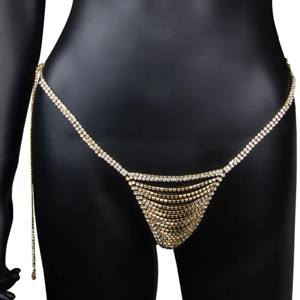 

Sexy Hollow Rhinestone Bra and Thong Panties for Women Charm Bikinis Crystal Body Chain Harness Underwear Jewelry Gift Jewelry