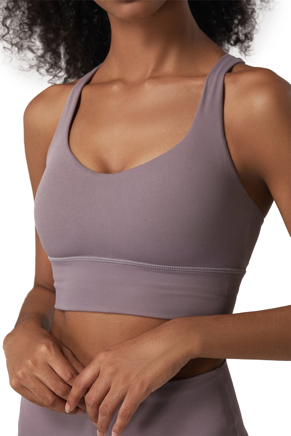 Женский бесшовный спортивный бюстгальтер с прокладками открытой спиной для йоги
