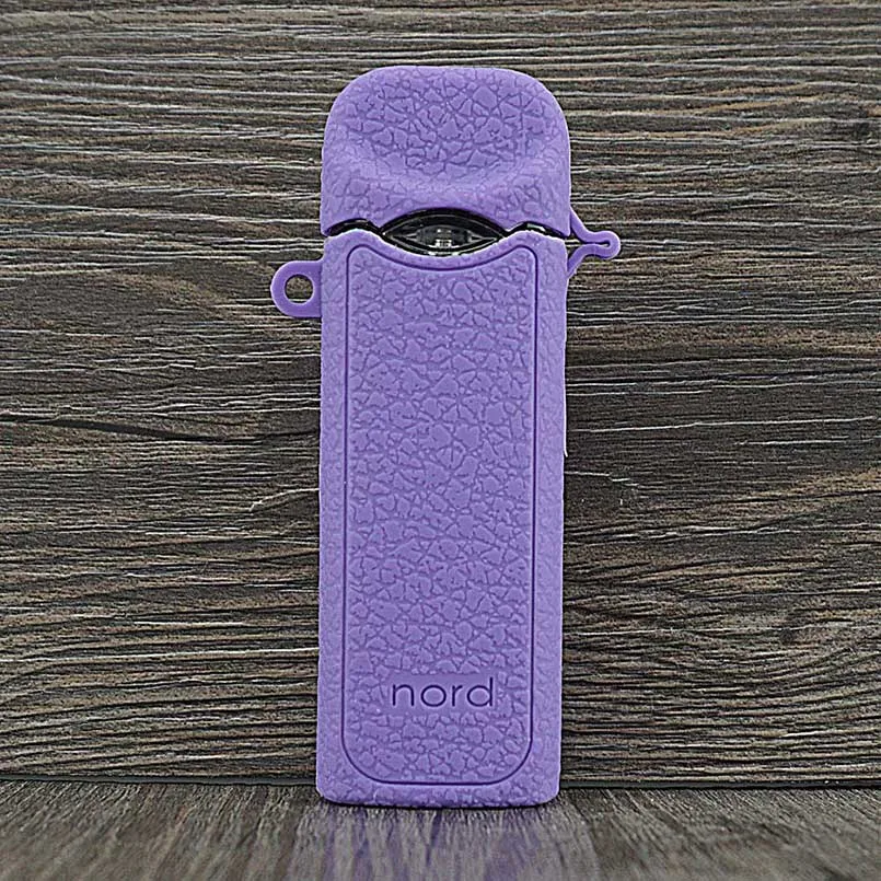 Чехол с текстурой кожи для Smok Nord Pod vape Kit, силиконовый чехол-накладка, защитная наклейка для Smok Nord box Mod - Цвет: Purple