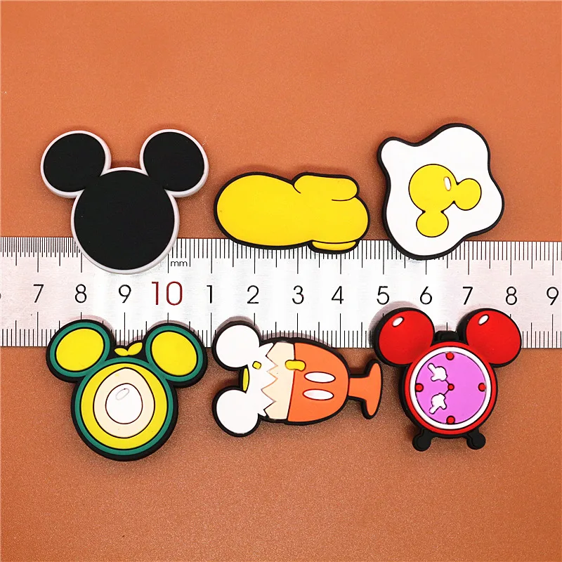 1pcs Cartoon Style Alarm Clock Model PVC Shoe Charms Cute Food Shoe Buckle Decoration Jibz fit Croc Bracelet Kids X-mas Gifts
