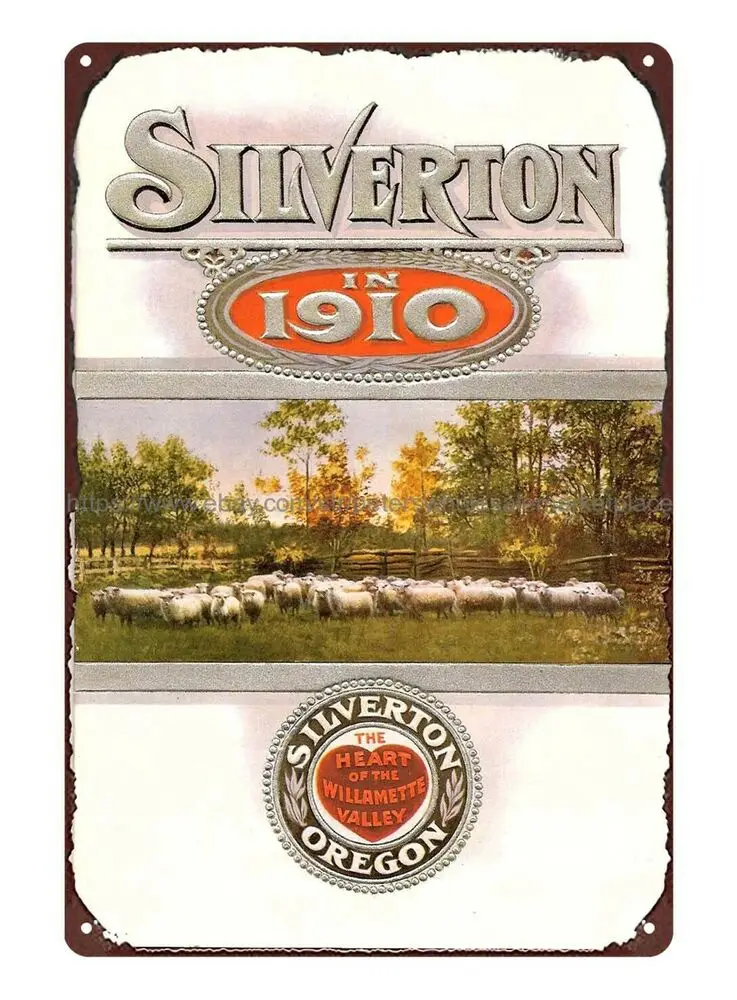 

home interior design Silverton 1910 retro poster metal tin sign