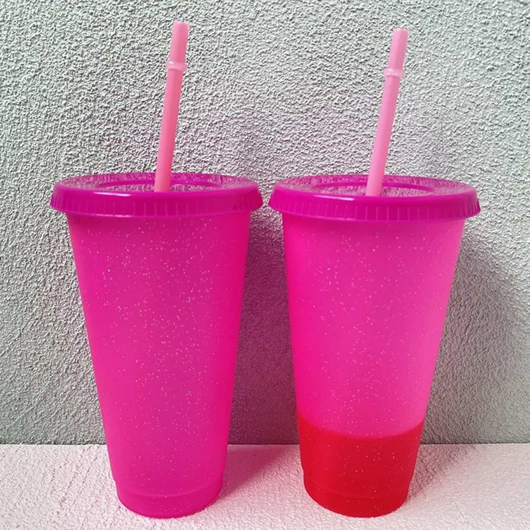 

1* Cup 1*Cover 1*Straw 700ml Reusable Cups Plastic Tumbler With Lid Multicolor Straw Cup Special Gift
