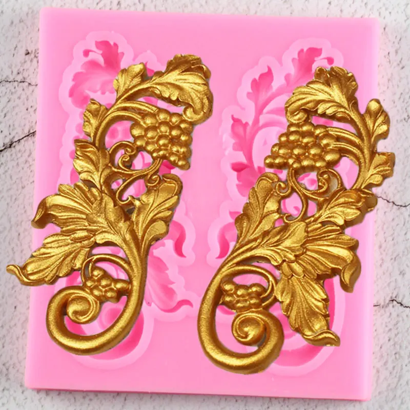 Прокрутки листья силиконовые формы для выпечки Форма винограда помадка кекса