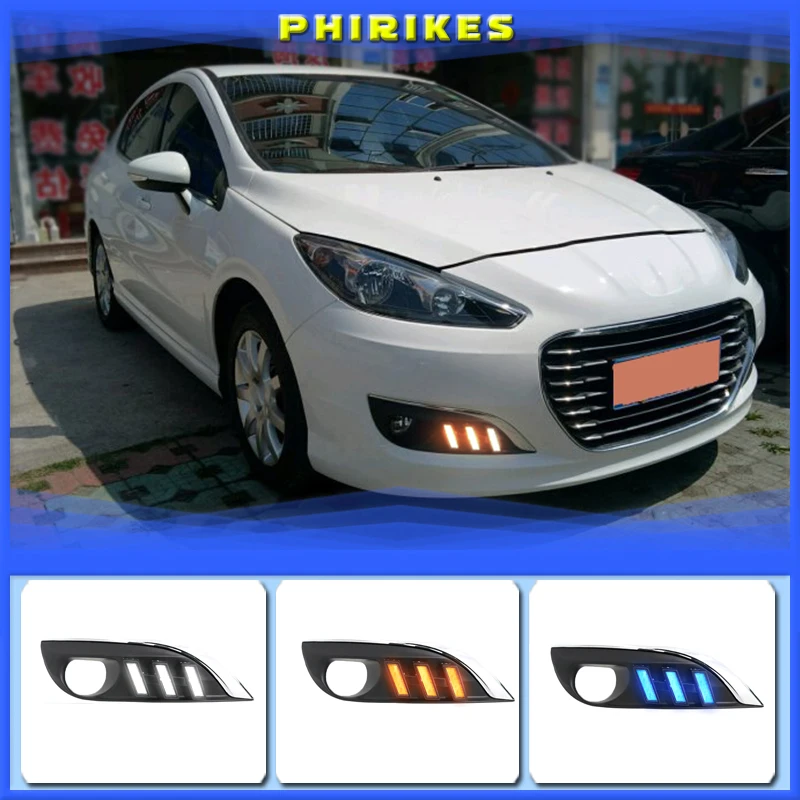 1 пара светодиодные дневные ходовые огни для стайлинга автомобиля DRL с желтыми