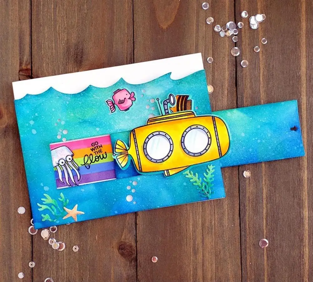Mai Submarine Marine Organism Metal Cutting Dies and Stamps for DIY Scrapbooking photo album Embossing Paper Cards | Дом и сад
