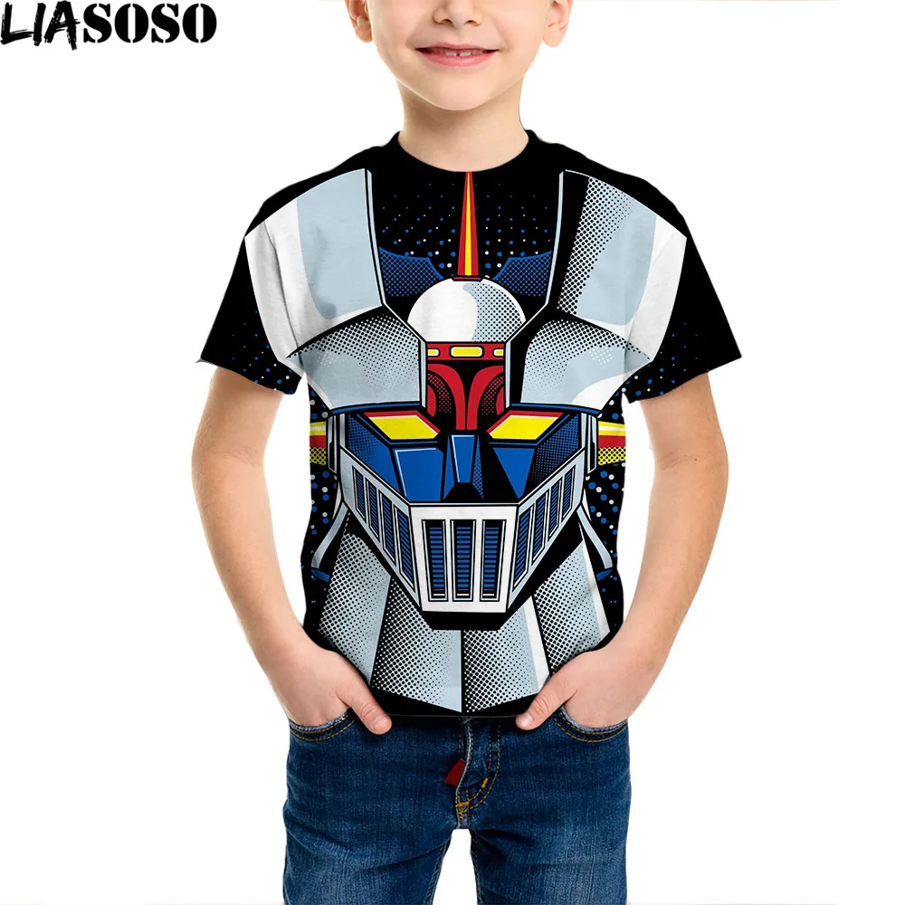 

Japan Vintage Anime Mazinger Z 3D Print Robot Warrior Lover Kid Toddler Punk Tshirt Summer T-shirt Boy Girl Clothes Top Tees