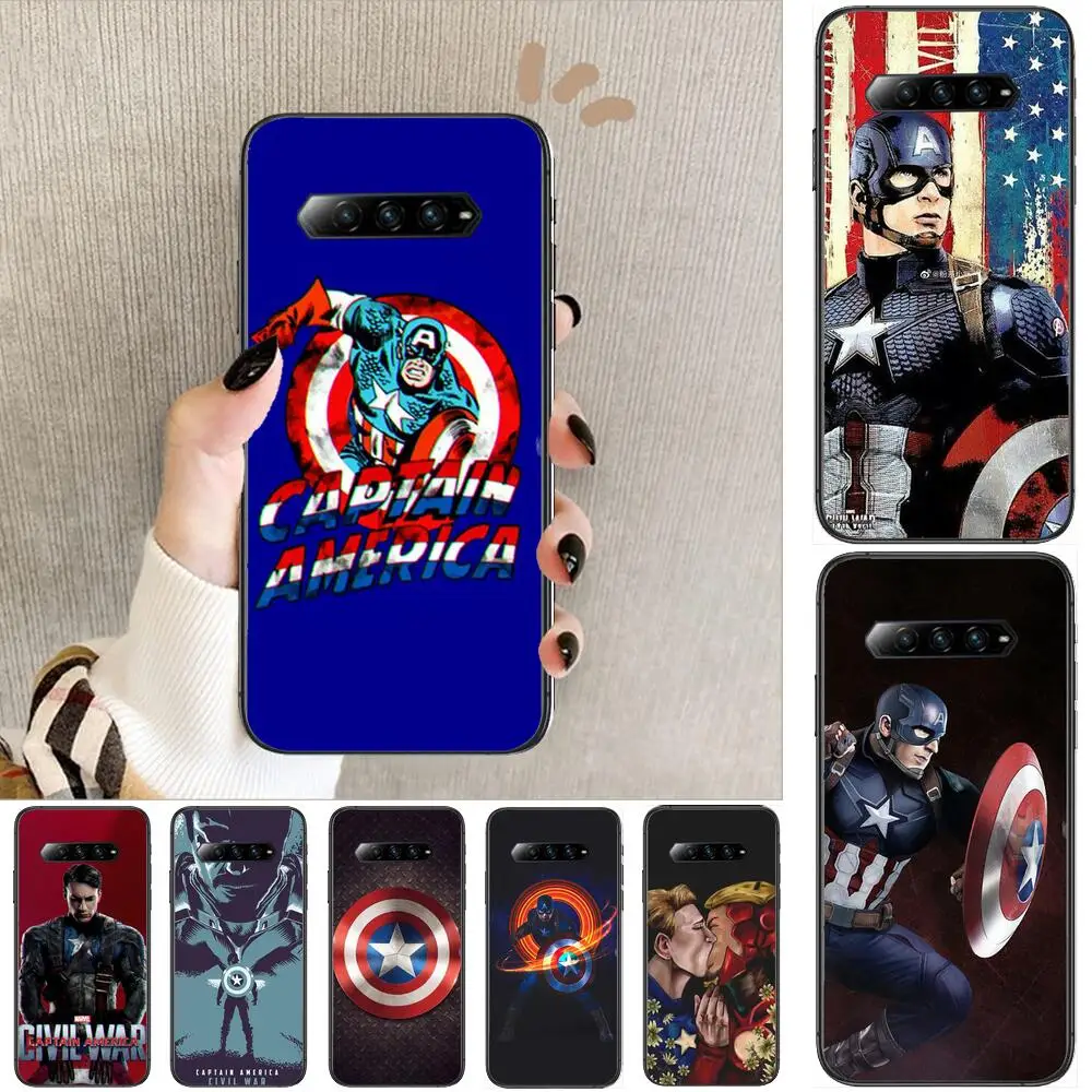 

Captain America Marvel Phone Case For xiaomi redmi Black Shark 4 Pro 2 3 3s Cases Helo Black Cover Silicone Back Prett mini cove