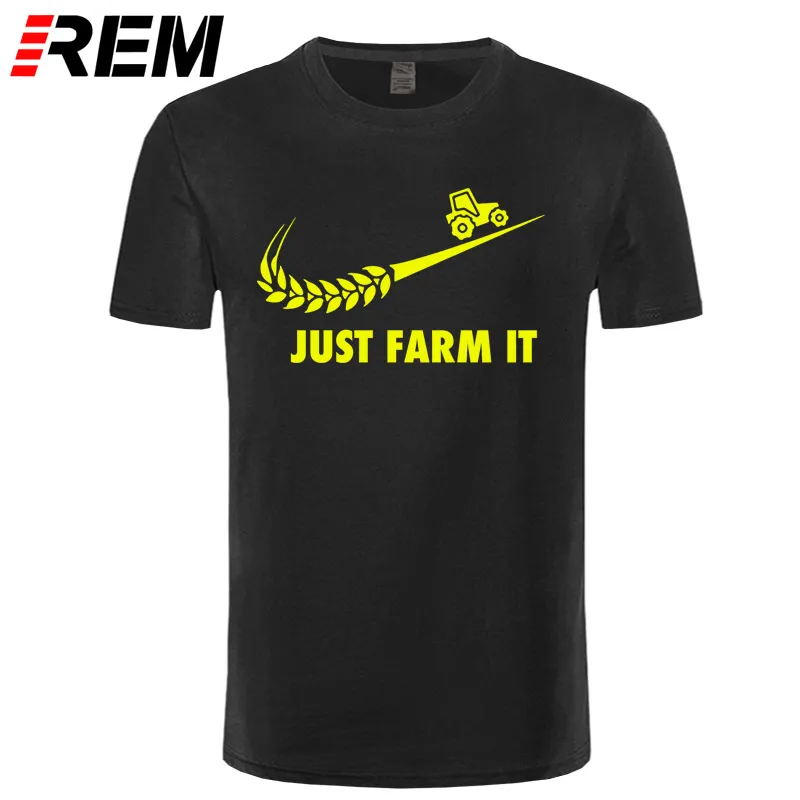 black yellow Модная футболка Just Farm It, мужские хлопковые фермерские футболки с круглым вырезом и короткими рукавами, Мужская футболка для сельского хозяйства, топы - Цвет: black yellow