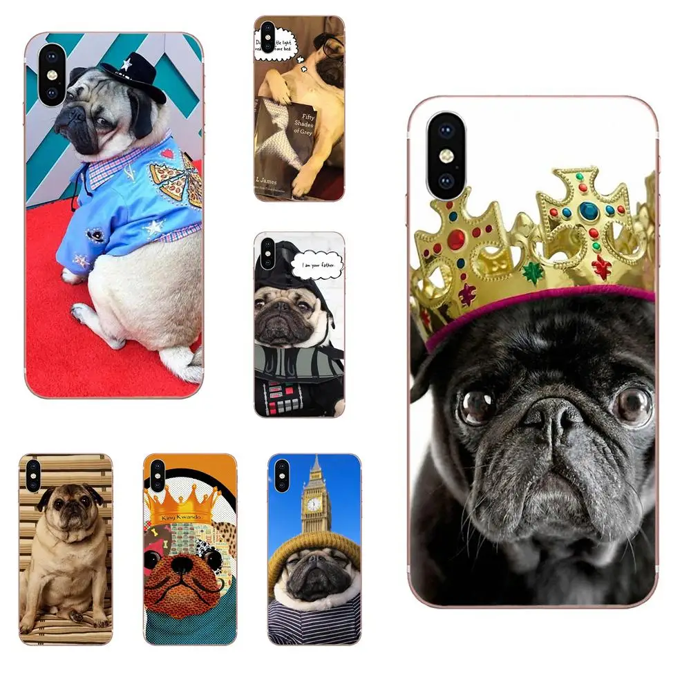 Мягкий мобильный телефон Pug King для Xiao mi 3 4 4C 4i 5 5s 5X6 6X8 SE Pro Lite A1 Max x 2 Note