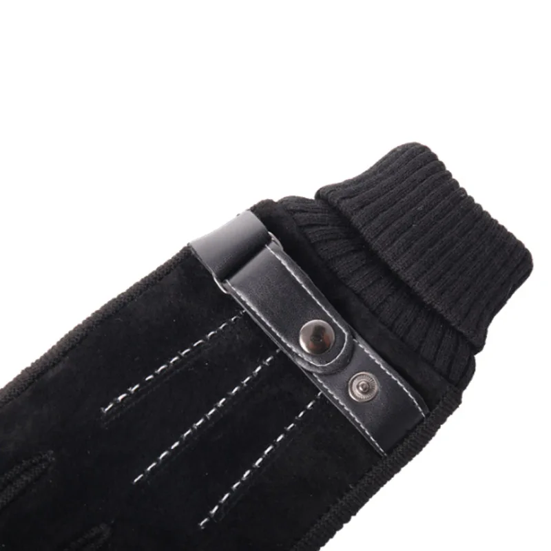 

Men's Winter Gloves Men Warm Stretch Knitted Mittens Imitation Full Finger Guantes Female Touch Screen Snow Windstopper Gloves