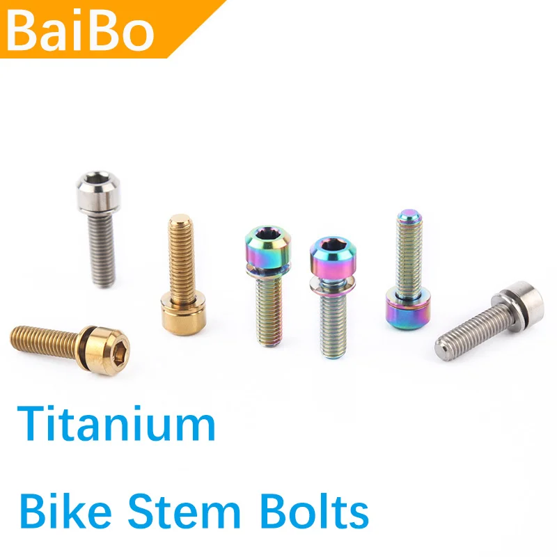 

BaiBo Ti Titanium Bolts 6 units for Bike Stem Lightweight for all bike stems M5 5mm 16 18 20 mm