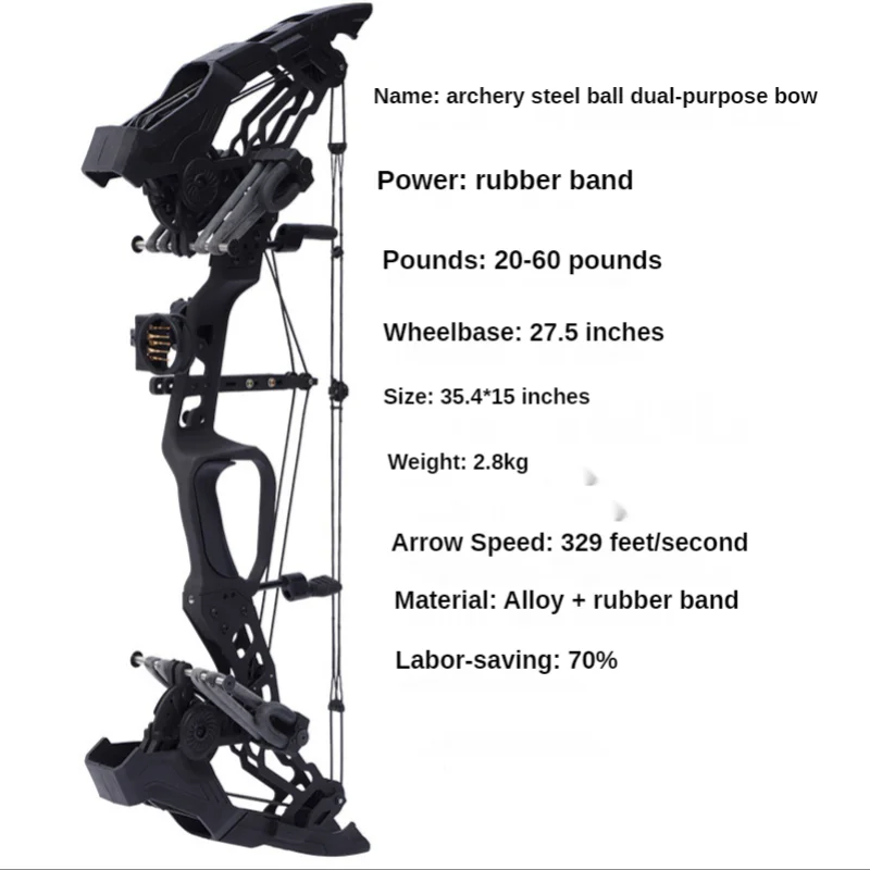 

20-60 Lbs Shooting Practice Strong Arrow Compound Bow Can Be Used Steel Ball Professional Archery Hunting Archery Set