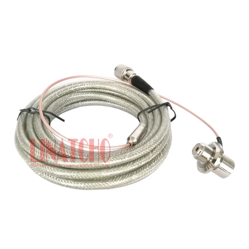 5 meters SC-5MS 5D-FB  mobile car radio antenna coaxial cable PL259 N male and right angle SO239 connector