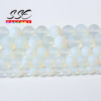 dull polish white opal beads matte opalite quartz round loose beads for jewelry making diy bracelet ear accessories 15 4 14mm