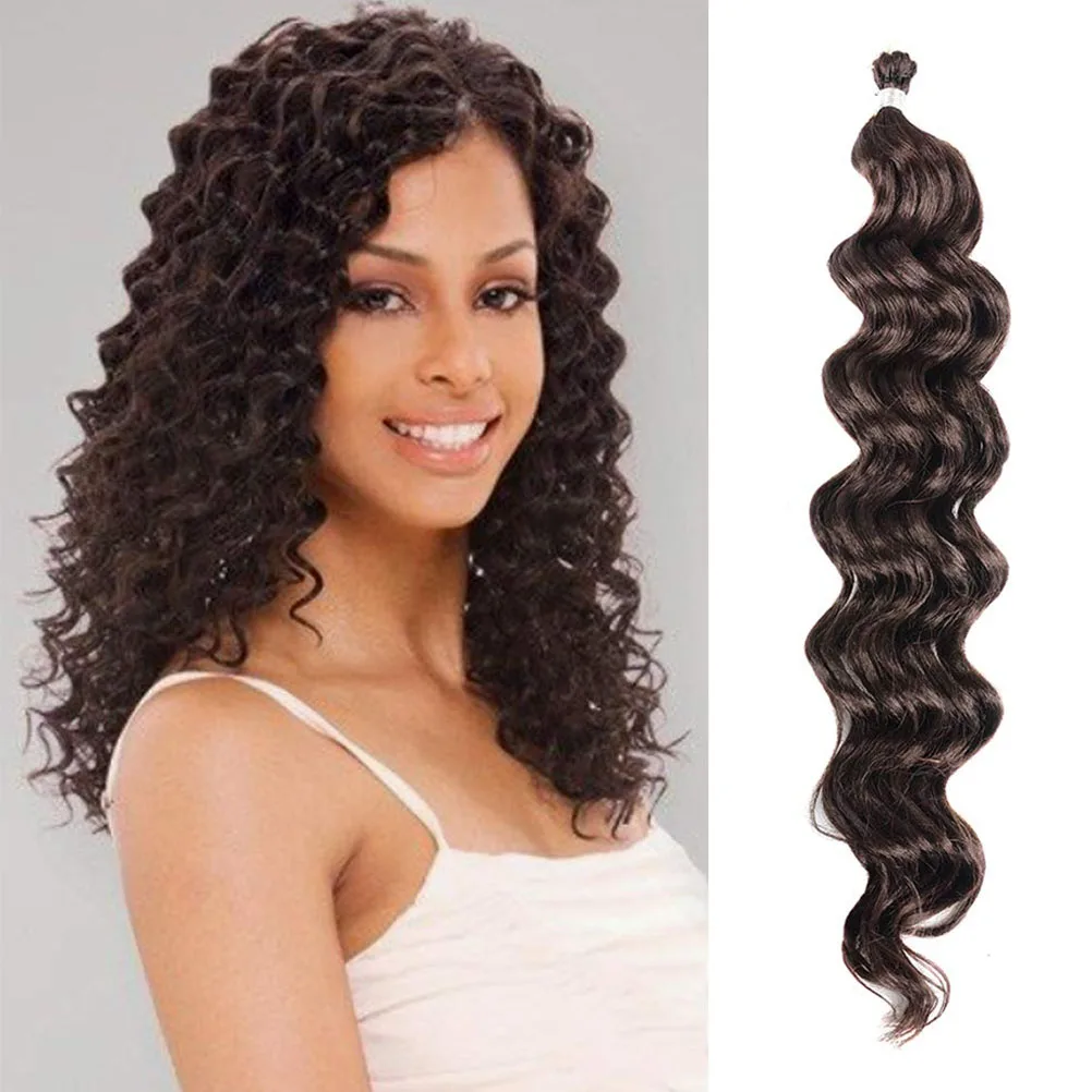 

Dansama 18inch Synthetic Deep Twist Crochet hair Bohemian Crochet Braids Natural Black Deep Wave Braiding hair Extensions