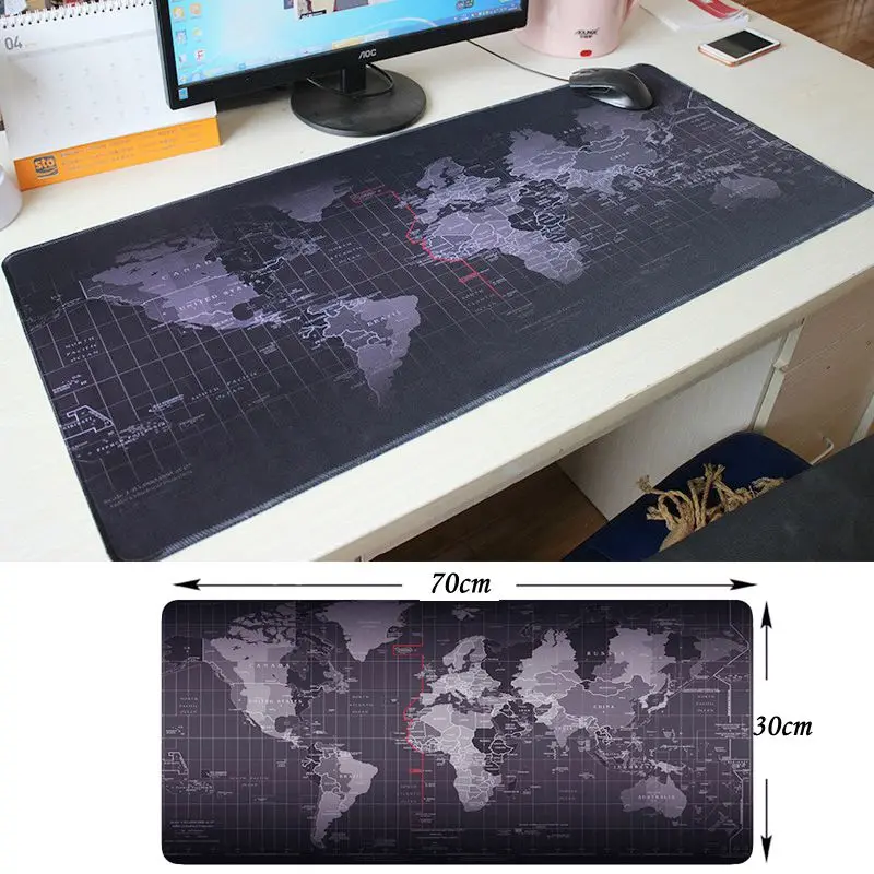 

World Map Mouse Pad Locking Edge Gaming Large Mousepad Gamer Big Computer Rubber Mouse Mat Office Desk Keyboard Pad for Game LOL