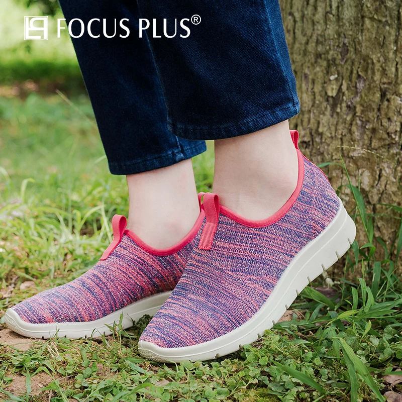 

Focusplus Summer Ladies Casual Breathable Mesh Shoes Flat Sports Non-slip Ladies Flat Boots D102
