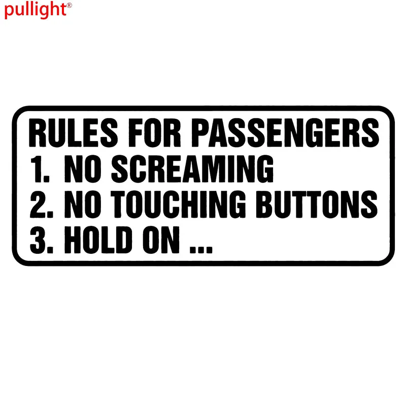

Rules For Passengers Sticker Decal Funny For Race Drift Car Jdm Lowered