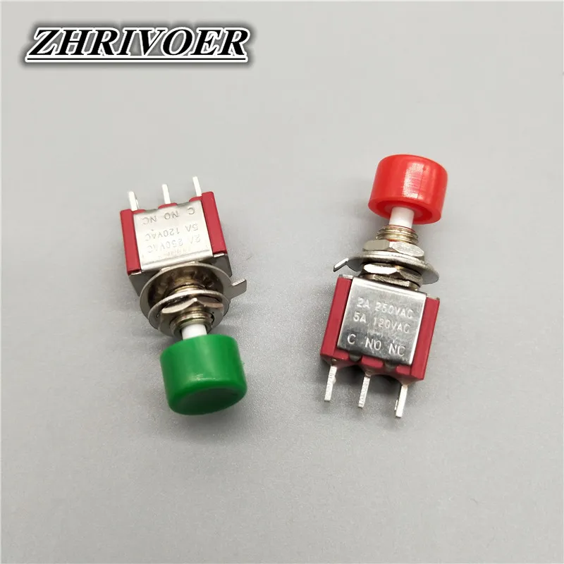 5 шт. DS-612 3Pin C-NO-NC 6 мм Мини Мгновенный самозапуска пуш-ап мини Пластик