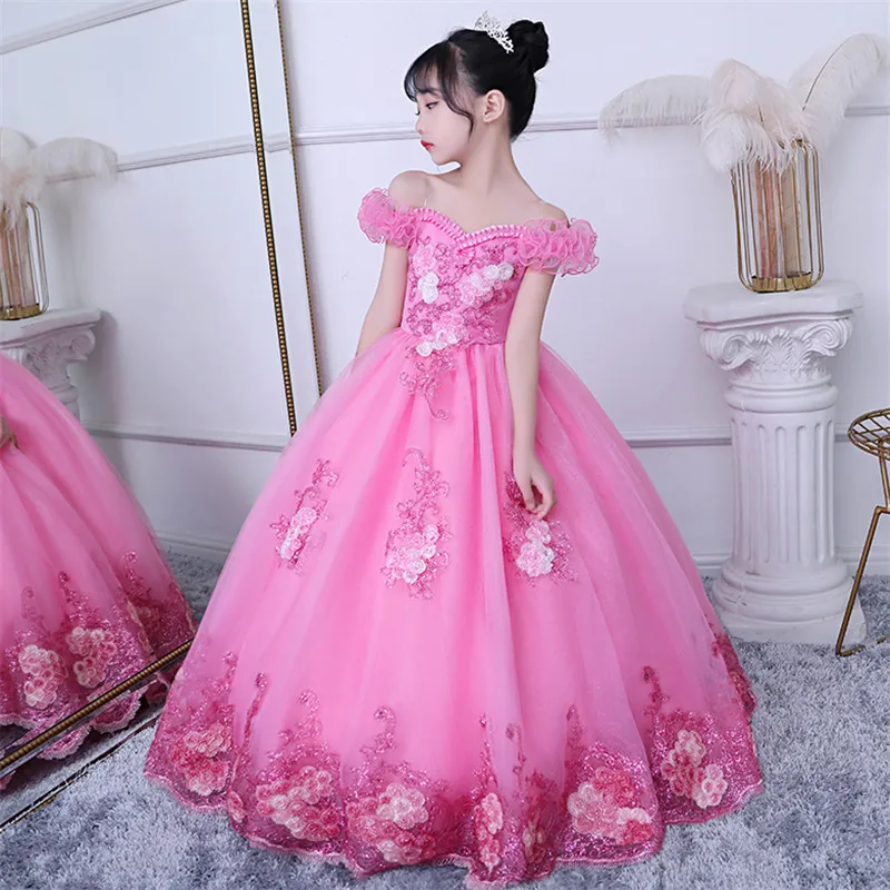 Девушки Дети класса люкс в Корейском стиле милые платья по индивидуальному