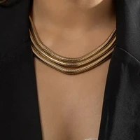 vintage layered chunky short choker necklace for women punk thick snake chains necklaces on the neck 2022 fashion jewelry collar