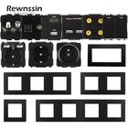 Панель rewnшпиль из алюминиевого сплава, черная, 110-250 В, разъем питания для ЕСFR, модуль кулисного переключателя, Бесплатная комбинированная настенная розетка