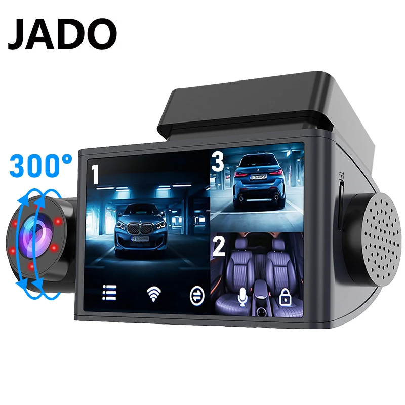 JADO D350S yi compact dash camera для вождения фронтальный и задний 1080P ночное видение HD три