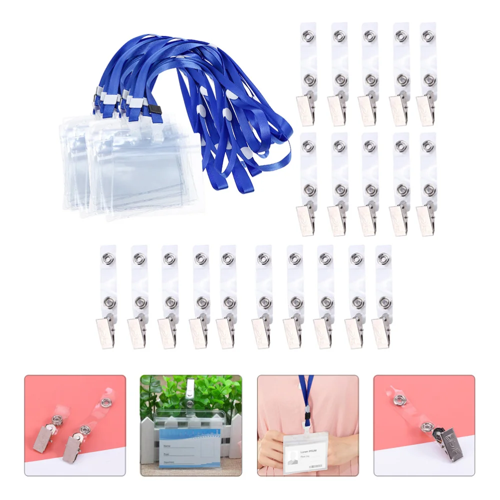 

1 Set 60pcs Holder with Clamp Lanyard Holder Accessory (Assorted Color)