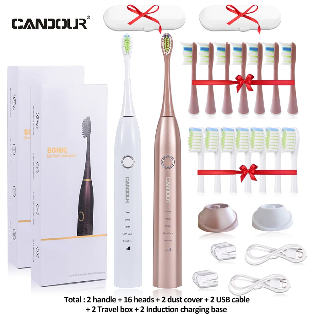 Электрическая звуковая зубная щетка CANDOUR CD5168 водонепроницаемая ультразвуковая