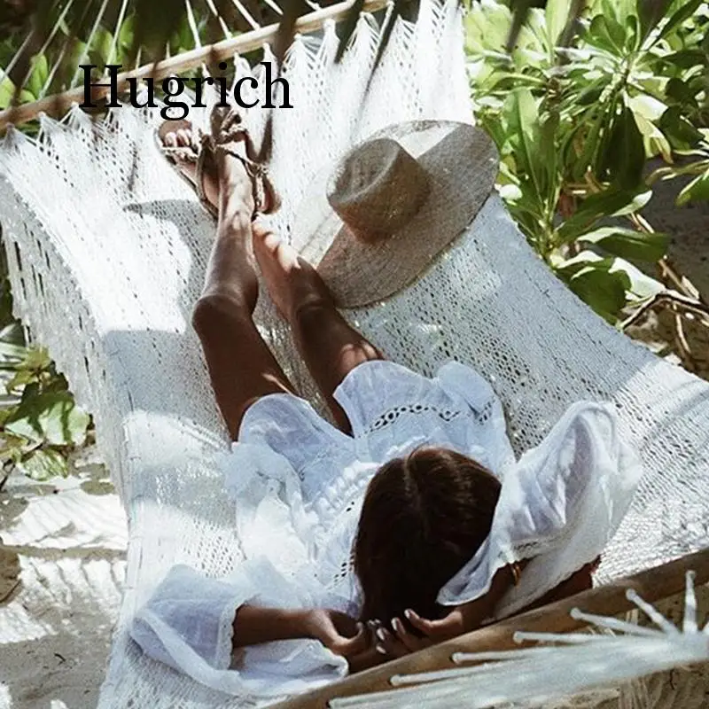 2020 Женская кружевная вязаная крючком однотонная Пляжная накидка сексуальная