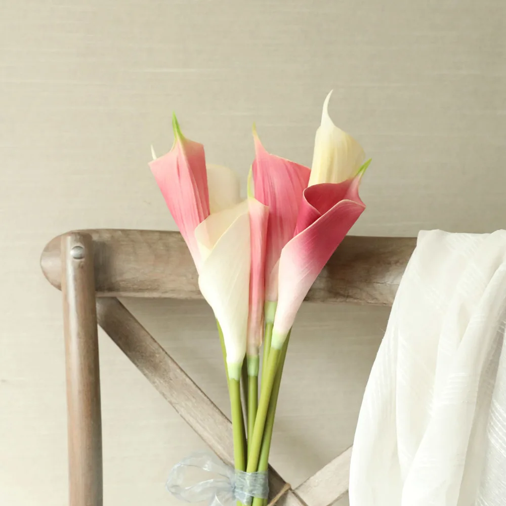 Flone 65.5cm Calla lilies Artificial flowers for home decor flower wedding floral decoration fake PU material | Дом и сад