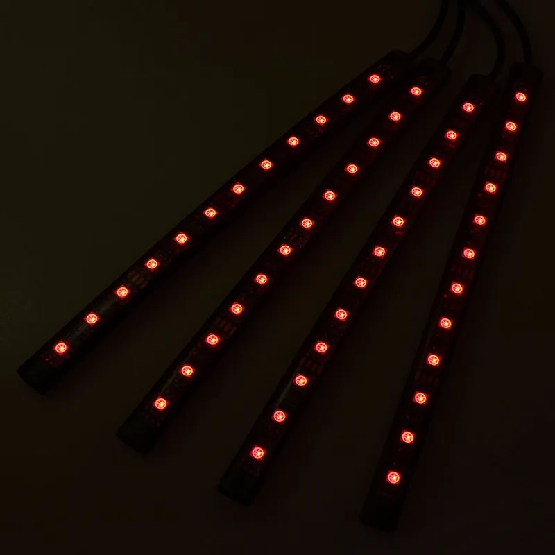 4 в 1 автомобисветильник Светодиодная лента RGB с пультом ДУ|car interior lights atmosphere|car lamp